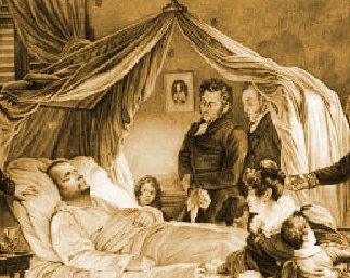 Mort de Napolon - tableau de Steuben