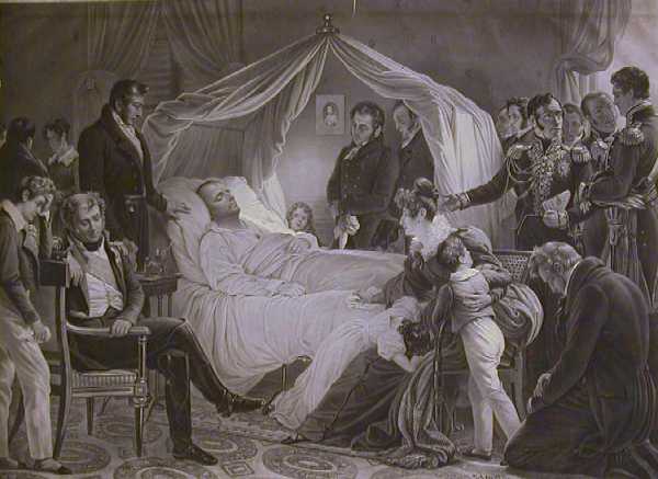 Mort de Napoléon - estampe de Jazet d'après Steuben