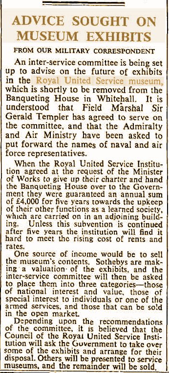 Annonce vente collections RUSI - 1962